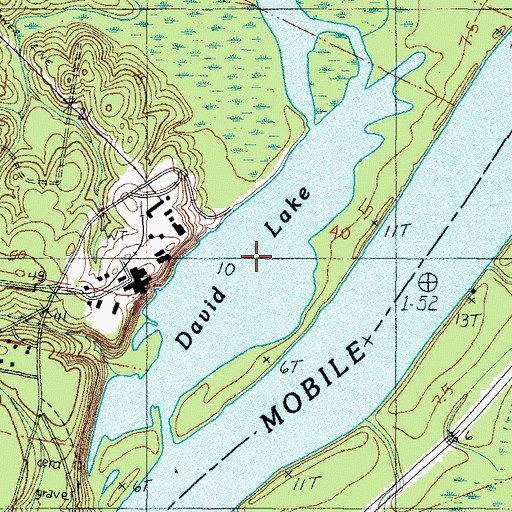 Topographic Map of David Lake, AL