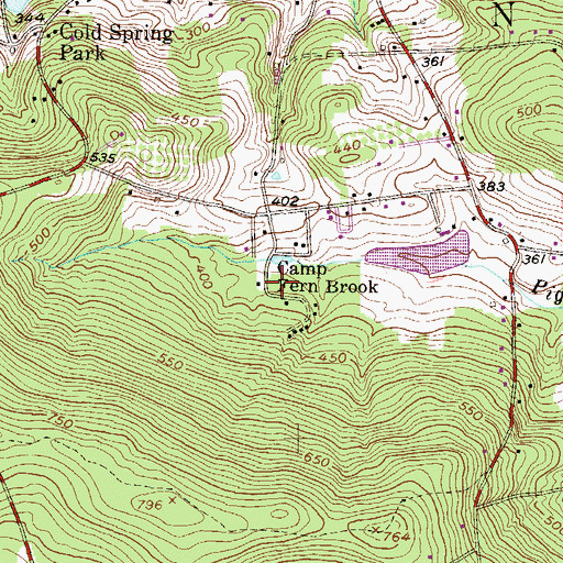 Topographic Map of Camp Fern Brook, PA