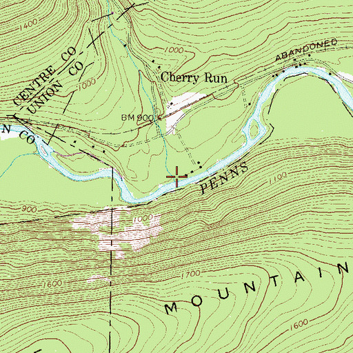 Topographic Map of Cherry Valley, PA