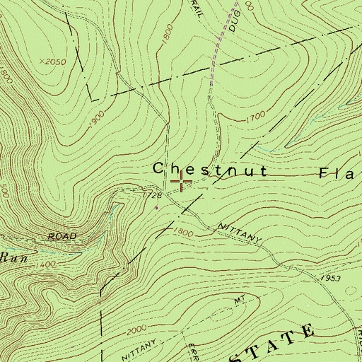 Topographic Map of Chestnut Flat, PA