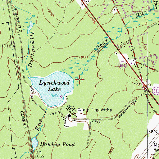 Topographic Map of Clear Run, PA