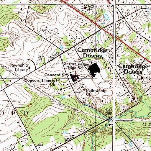 Topographic Map of Concord School, PA