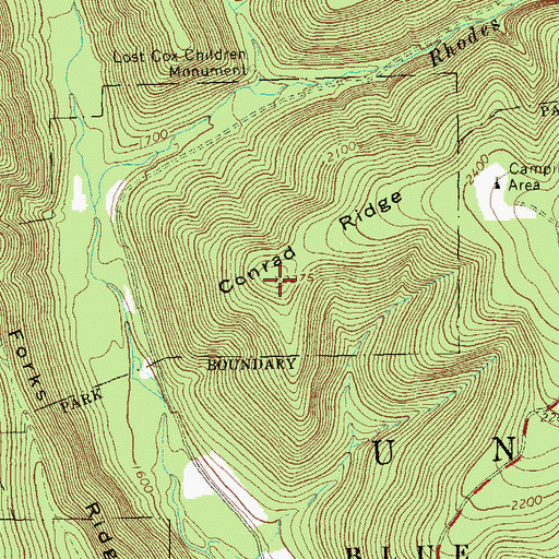 Topographic Map of Conrad Ridge, PA