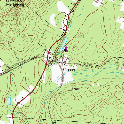 Topographic Map of Cresco, PA