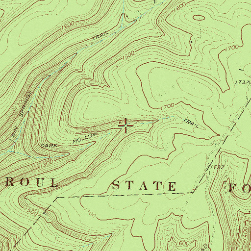 Topographic Map of Dark Hollow Trail, PA