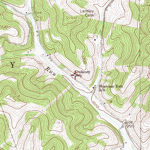 Topographic Map of Dulaney School, PA