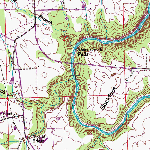 Topographic Map of Drum Creek, AL