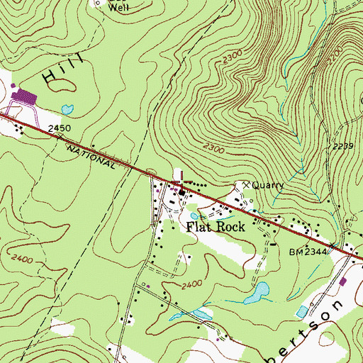 Topographic Map of Flat Rock, PA
