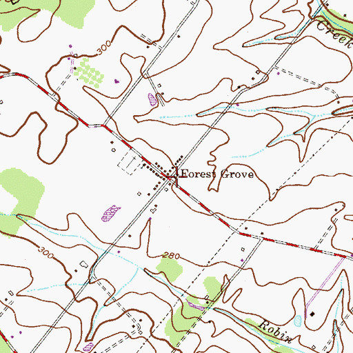Topographic Map of Forest Grove, PA