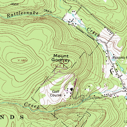 Topographic Map of Mount Godfrey, PA