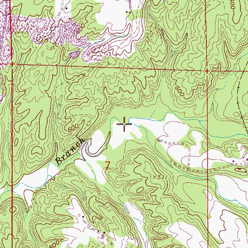 Topographic Map of Dry Creek, AL