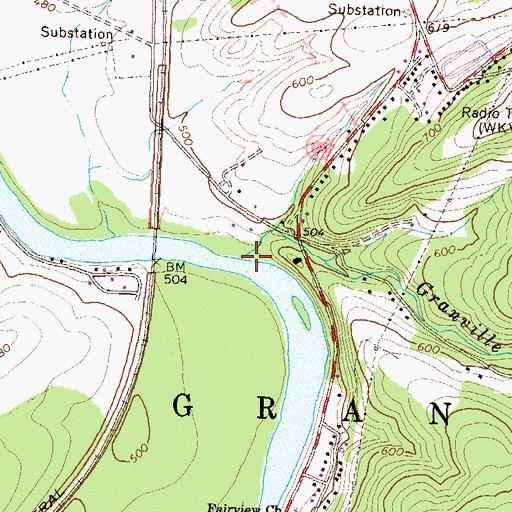 Topographic Map of Granville Run, PA