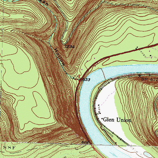 Topographic Map of Grugan Hollow, PA