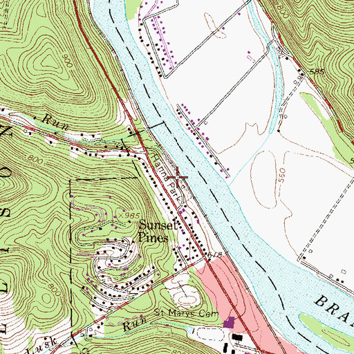 Topographic Map of Hanna Park, PA