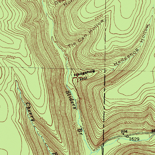 Topographic Map of Hedgehog Hollow, PA