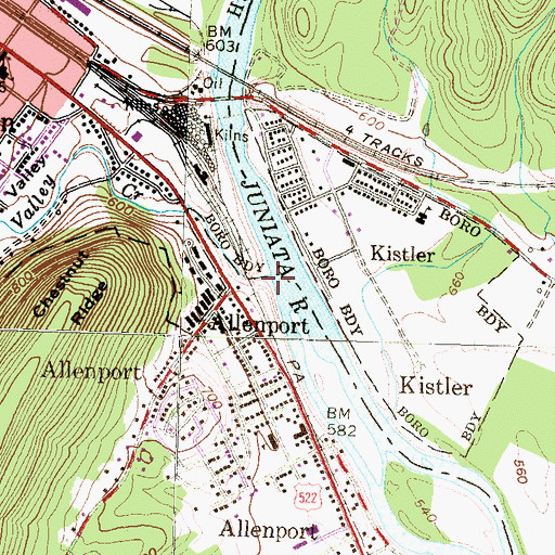 Topographic Map of Hill Valley Creek, PA