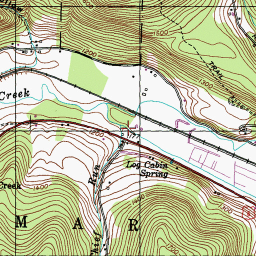 Topographic Map of Horse Thief Run, PA