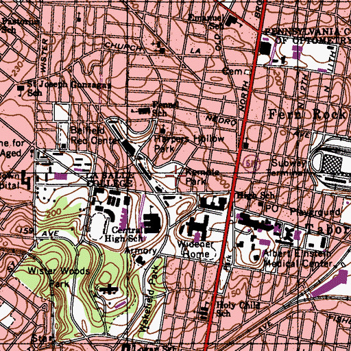 Topographic Map of Kemble Park, PA