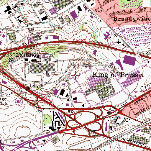 Topographic Map of King of Prussia, PA