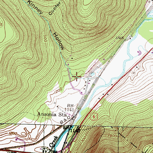 Topographic Map of Kinney Hollow, PA