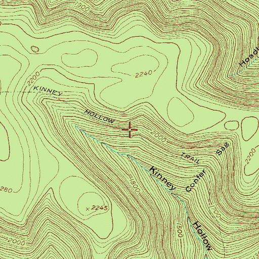 Topographic Map of Kinney Hollow Trail, PA