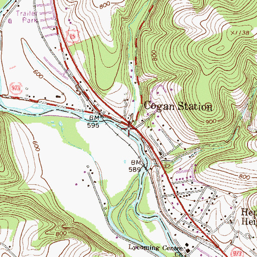 Topographic Map of Long Run, PA