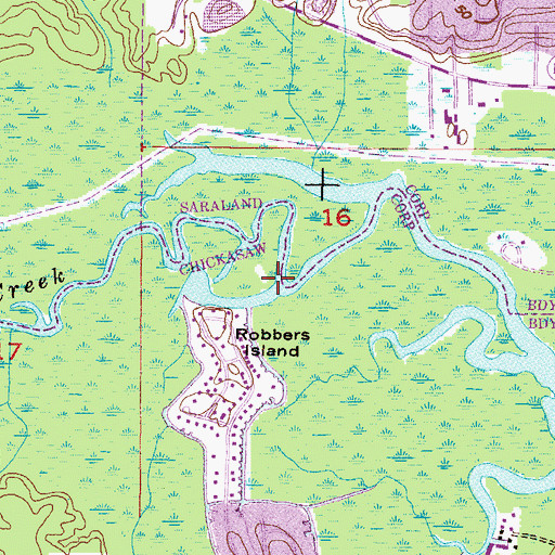 Topographic Map of Eightmile Creek, AL