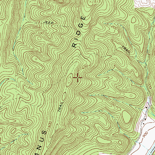 Topographic Map of Lemnus Ridge, PA