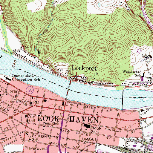 Topographic Map of Lockport, PA