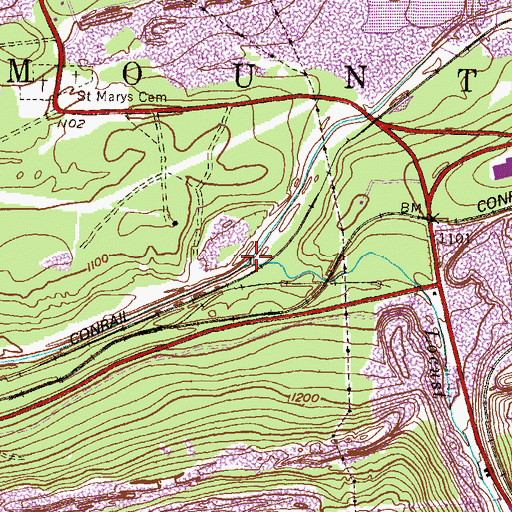 Topographic Map of Locust Creek, PA