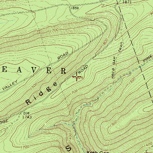 Topographic Map of Locust Ridge, PA