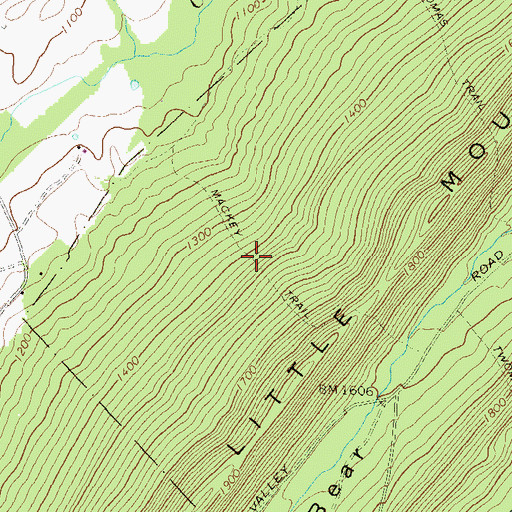 Topographic Map of Mackey Trail, PA