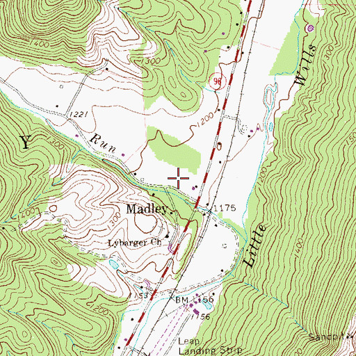 Topographic Map of Madley, PA