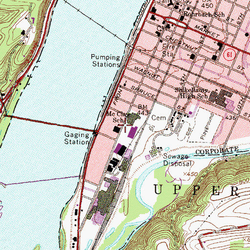 Topographic Map of McClay School, PA