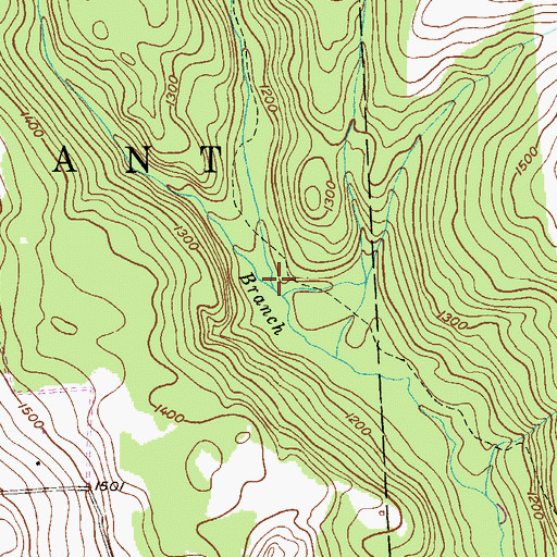 Topographic Map of Middle Branch Dyberry Creek, PA