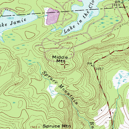 Topographic Map of Middle Mountain, PA