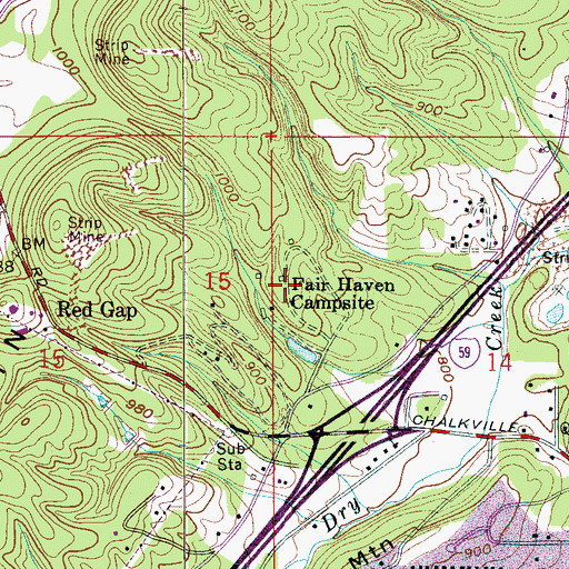 Topographic Map of Fair Haven Campsite, AL