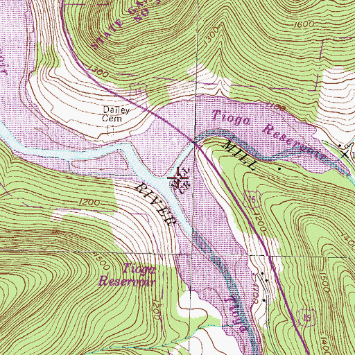 Topographic Map of Mill Creek, PA