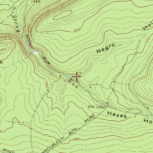 Topographic Map of Negro Hollow, PA