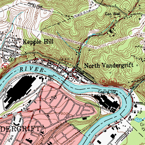 Topographic Map of North Vandergrift, PA