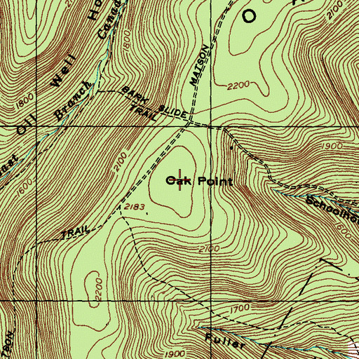 Topographic Map of Oak Point, PA