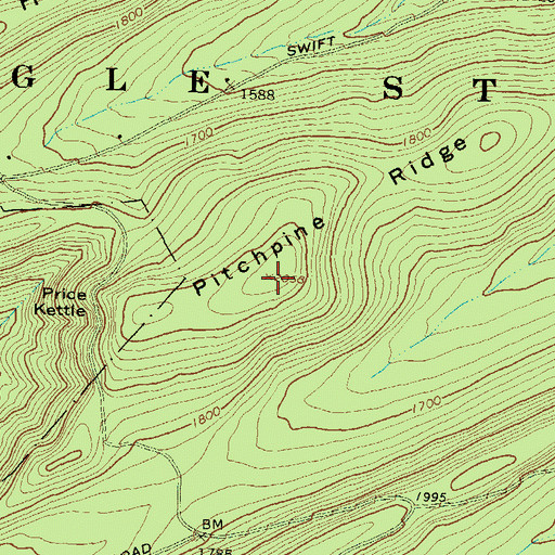 Topographic Map of Pitchpine Ridge, PA