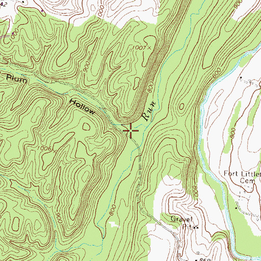 Topographic Map of Plum Hollow, PA