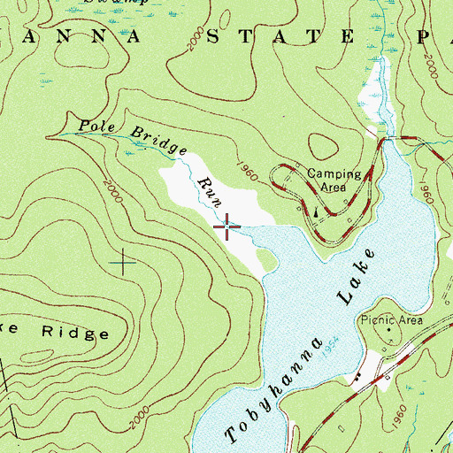 Topographic Map of Pole Bridge Run, PA