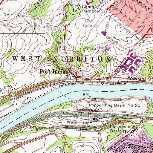 Topographic Map of Port Indian, PA