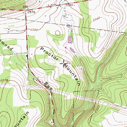 Topographic Map of Proctor Mountain, PA