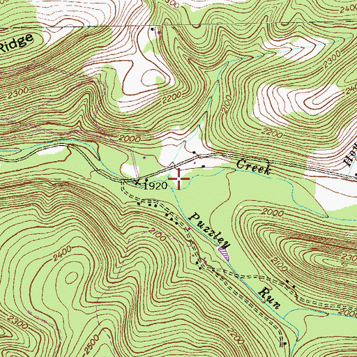 Topographic Map of Puzzley Run, PA
