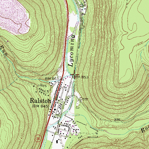 Topographic Map of Red Run, PA