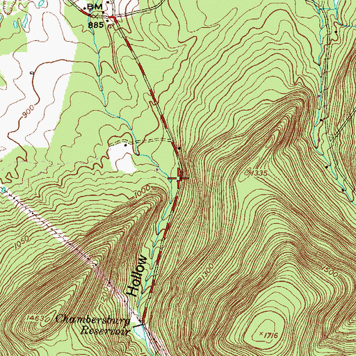 Topographic Map of Reservoir Hollow, PA