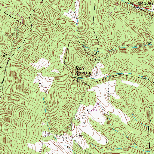 Topographic Map of Rob Spring, PA